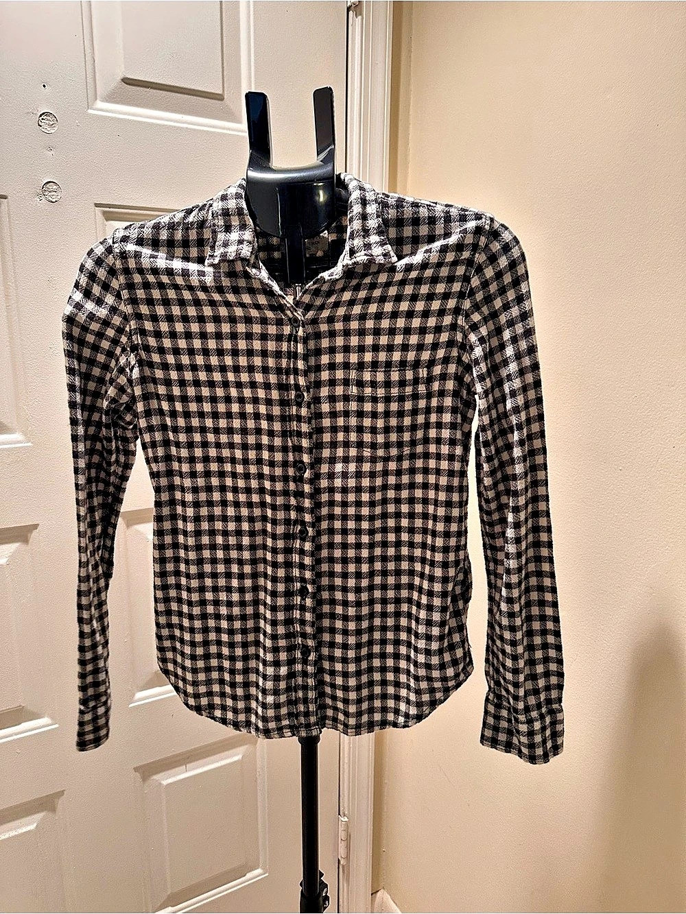 Denim & Supply Ralph Lauren RL Tomboy Gingham Plaid Shirt Black & White Small